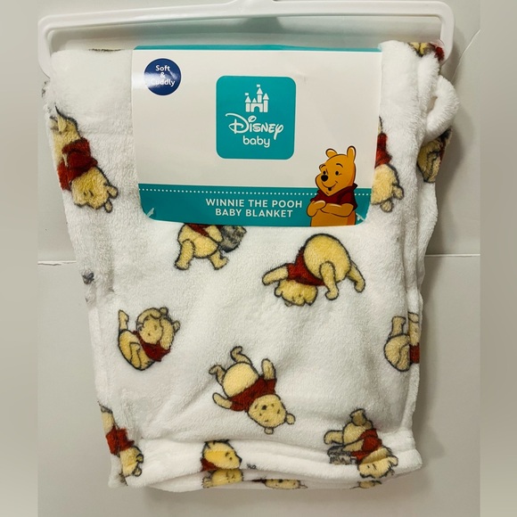 Disney Other - Disney Baby Winnie the Pooh Baby White Nursery Blanket Hunny Honey Bees
